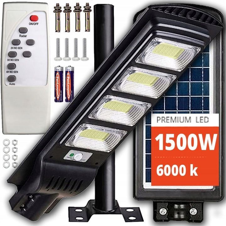 Lampe solaire LED GRANDE LAMPE DE JARDIN DE RUE SOLAIRE PUISSANTE À LED, TÉLÉCOMMANDE, capteur halogène avec support Lampe solaire LED GRANDE LAMPE DE JARDIN DE RUE SOLAIRE PUISSANTE À LED, TÉLÉCOMMANDE, capteur halogène avec support