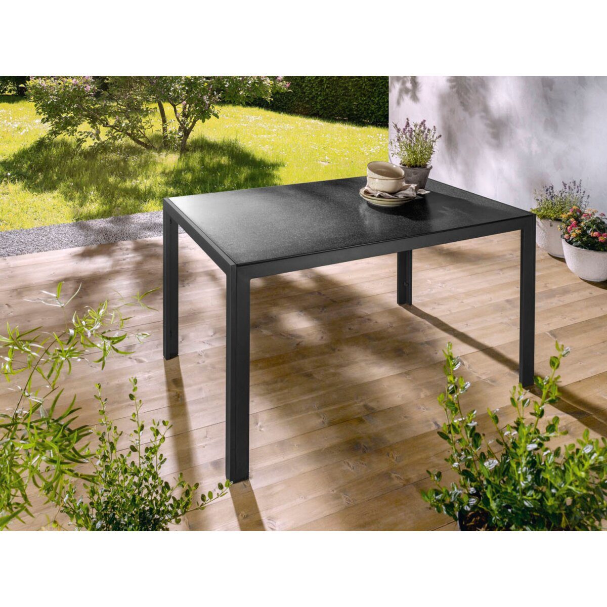 Aluminiowy stół ogrodowy LIVARNO home „Houston” z dwustronnym blatem, czarny