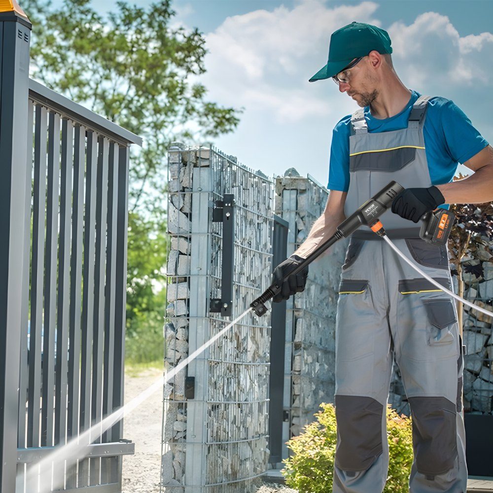 Akku-Hochdruckreiniger Bürstenloser Wasserdruckreiniger Spritzpistole Hochdruckreinigerpistole (21 V, 50 bar, für mobile Reinigung und Bewässerung, 3,5 L/min, inklusive Zubehör, 0°~40° Düse)