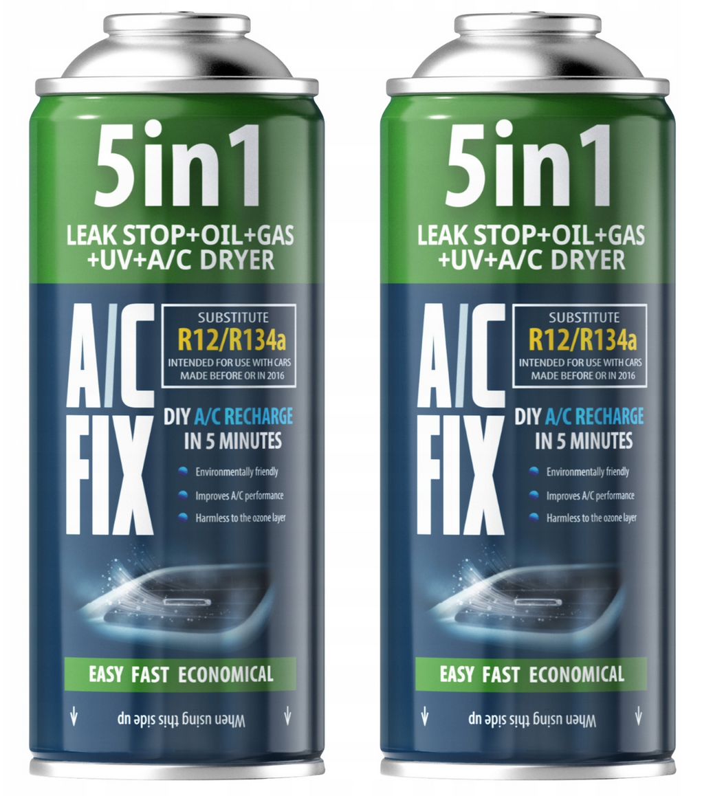 A/C FIX AC FIX LIQUIDE DE REFROIDISSEMENT POUR CLIMATISEUR 5EN1 GAZ SCELLANT R134A 2PCS – Réf. HT-47701