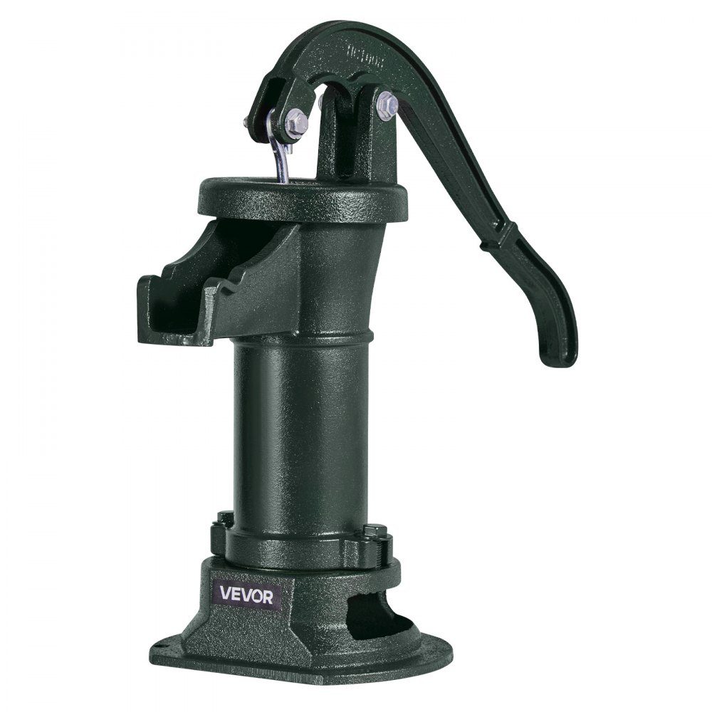 Handpumpe Antik Vintage, 7,6 m Förderhöhe, nostalgische Gusseisenpumpe, Springbrunnenpumpe, Handpumpe NPT 1-1/4 Zoll Anschluss, Gartenpumpe, für Garten, Teich, Hof, Bauernhof, Grün