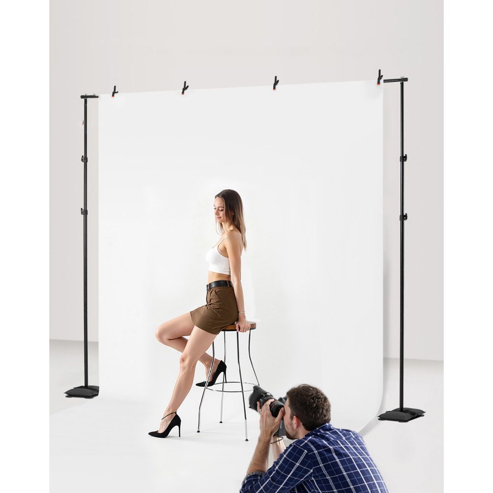 Hintergrundständer, verstellbarer Fotohintergrundständer (Hintergrundtuch: 260 x 300 cm), Hintergrundständer mit 7 Querstangen, Bildschirmständer für Produktfotografie, Studiofotografie