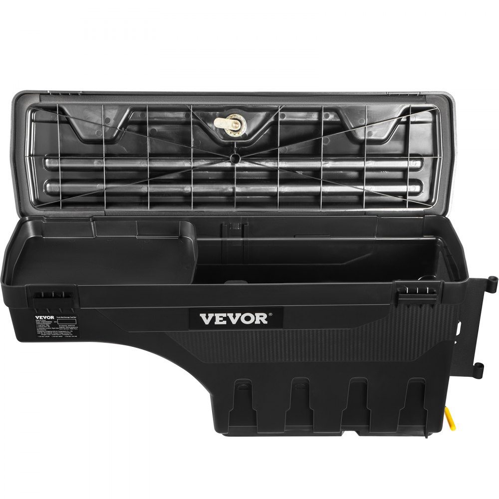 Truck Bed Storage Box Lockable Lid Waterproof ABS Wheel Arch Tool Box 25L with Password Padlock Compatible with Dodge Ram 1500 2019-2021 Passenger Side