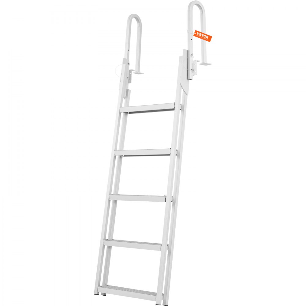 Dock Ladder Fold Up 5 Step 300lb Aluminum Pontoon Boat Ladder with Wide Step and Non-Slip Rungs Swimming Step Ladder for Boarding Ships/Lake/Pools/Ocean Dock Ladder Fold Up 5 Step 300lb Aluminum Pontoon Boat Ladder with Wide Step and Non-Slip Rungs Swimming Step Ladder for Boarding Ships/Lake/Pools/Ocean