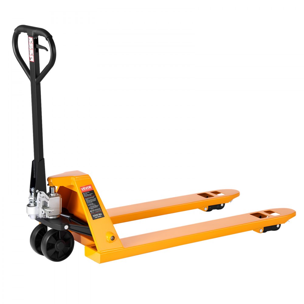 Transpalette, capacité de charge de 2,5 T, transpalette manuel avec fourches de 1220 x 685 mm, transpalette avec hauteur de levage des fourches de 8,5 à 18 cm, transpalette pour usines, entrepôts, supermarchés et chargement de camions