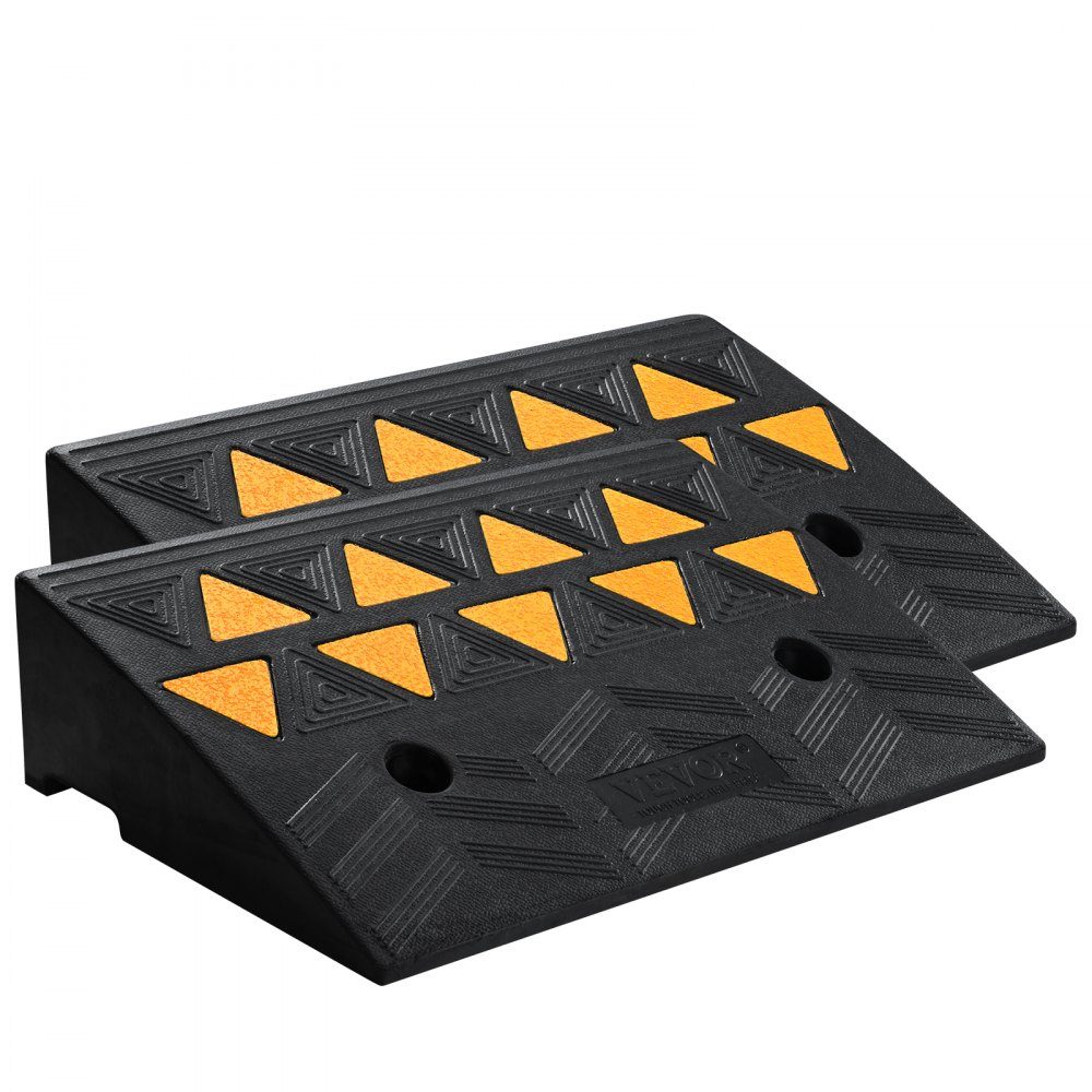 2 x Threshold Ramp, Solid Rubber Door Threshold Ramp, Maximum Load up to 15 Tons, Curb Ramp, 48.3 x 33 x 12.7 cm, Wheelchair Ramp, Access Ramp, Rubber Ramp, Ideal for Uneven Floors, Curbs