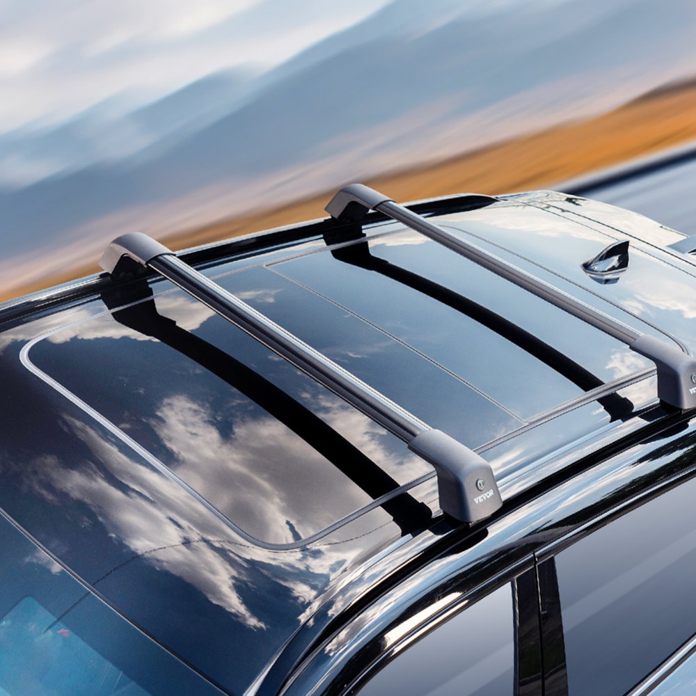 Porte-bagages de toit universel pour voiture, barre transversale en aluminium, capacité de charge de 90 kg, convient pour rail latéral surélevé avec espace, convient pour une distance intérieure de la poutre de toit de 102 à 108 cm. Porte-bagages de toit universel pour voiture, barre transversale en aluminium, capacité de charge de 90 kg, convient pour rail latéral surélevé avec espace, convient pour une distance intérieure de la poutre de toit de 102 à 108 cm.