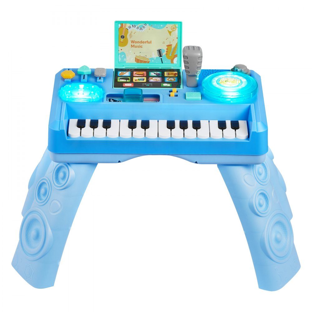 Table d'activité, table musicale avec 133 sources sonores, fonction d'enregistrement et platine DJ LED, table d'apprentissage pour enfants, table de jeu interactive pour anniversaires, cadeau pour enfants de 6 mois et plus