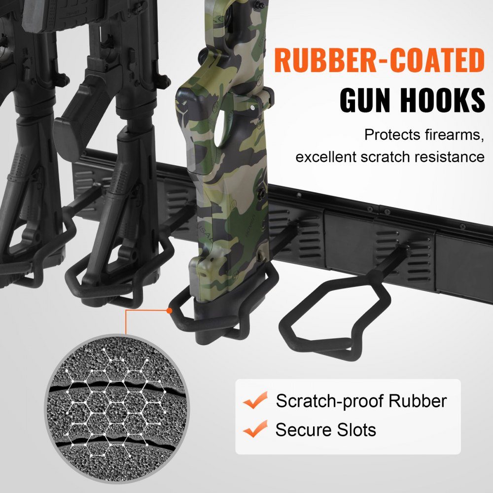 Support d'armes à feu pour le stockage d'armes à feu, 6 fusils, support d'armes à feu, accessoires de sécurité pour carabines et fusils de chasse, support d'armes à feu dans l'armoire à armes, support de fusil de chasse, capacité de charge 180 lb
