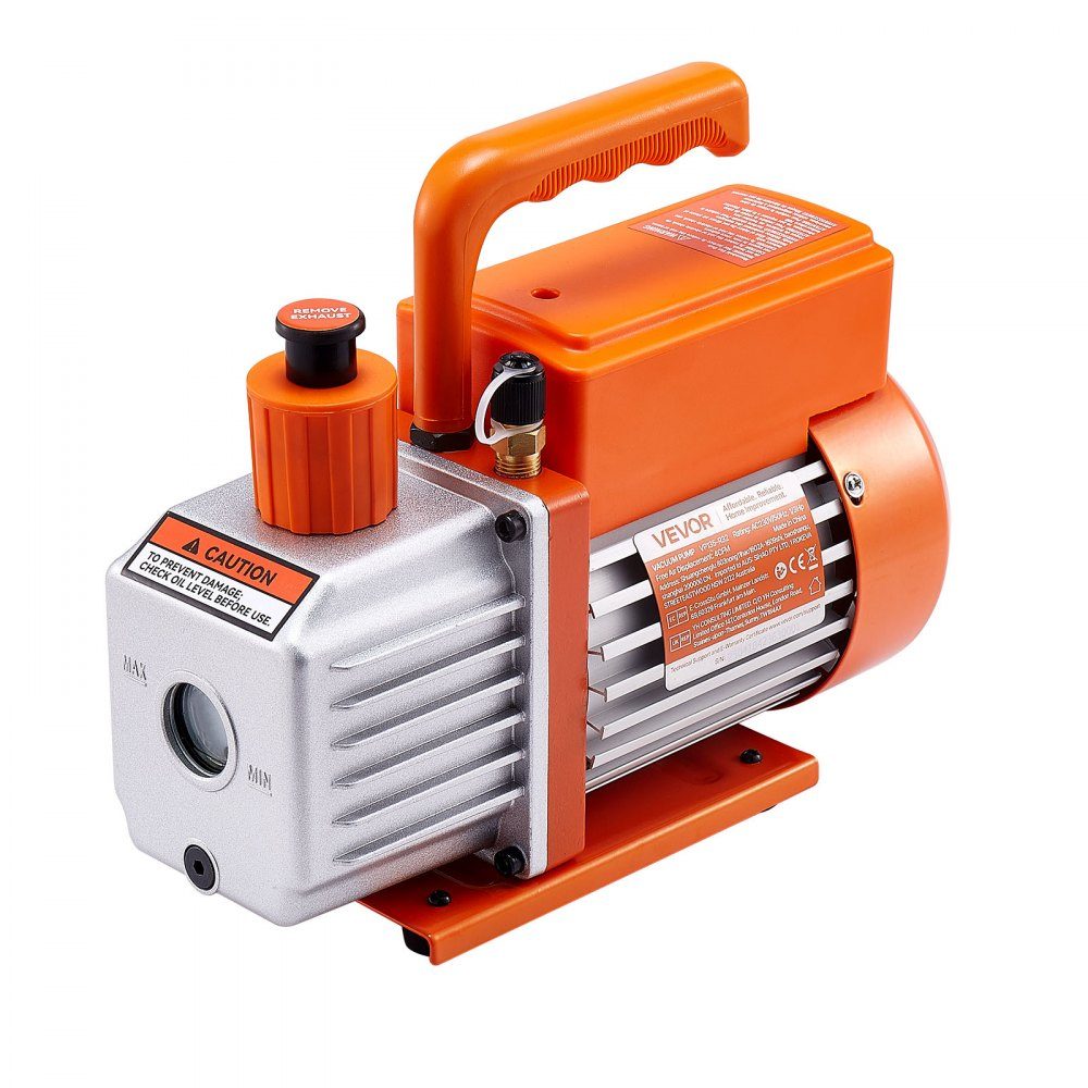 113L/min Vacuümpomp Eentraps draaischuif HVAC Luchtvacuümpomp A/C Koelmiddel Manometerset met draagtas voor R134a, R22, R410a, R1234YF Koelmiddel