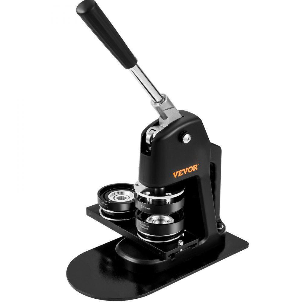 Button machine button machine 200 pieces 58 mm & 300 pieces 32 mm, button punch press including Mr. Panda magic book & Allen key, aluminum alloy button maker for badge press