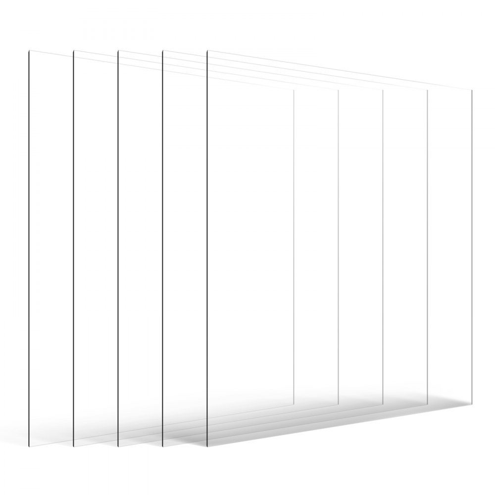 PET/Plexiglasplatten, Set mit 5 Kunststoffplatten, 610 x 914 mm, 1 mm dick, transparente, flexible Kunststoffplatten zum Basteln, Ersatzglas für Bilderrahmen, DIY-Display-Projekt, einfach zu schneiden