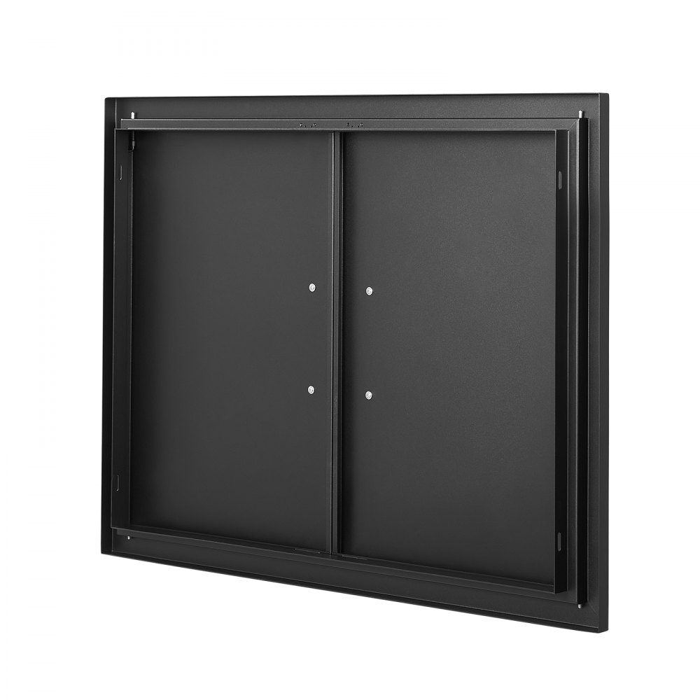 Grill-Zugangstür, 788 x 610 x 46 mm, doppelte Außenküchentür, bündige Montage, Kaltpaneeltür, vertikale Wandtür mit Griffen für Grillinsel-Grillstation (Edelstahl + ölgespritztes Produkt)