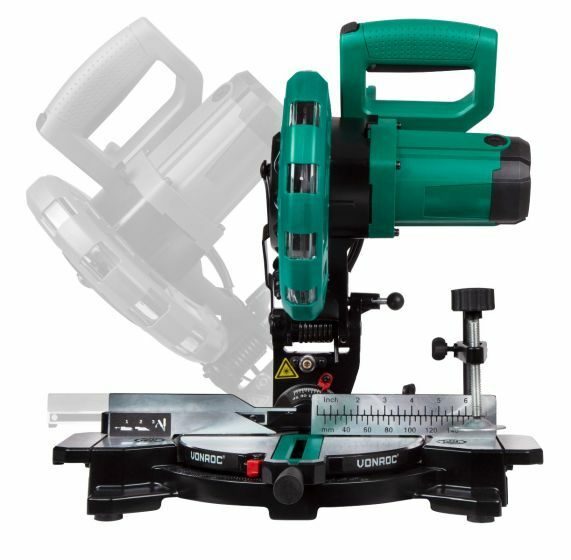 VONROC Kapp - Gehrungssäge 1700W - Ø 216 mm Sägeblatt mit 40 Sägezähnen mit Laser und LED