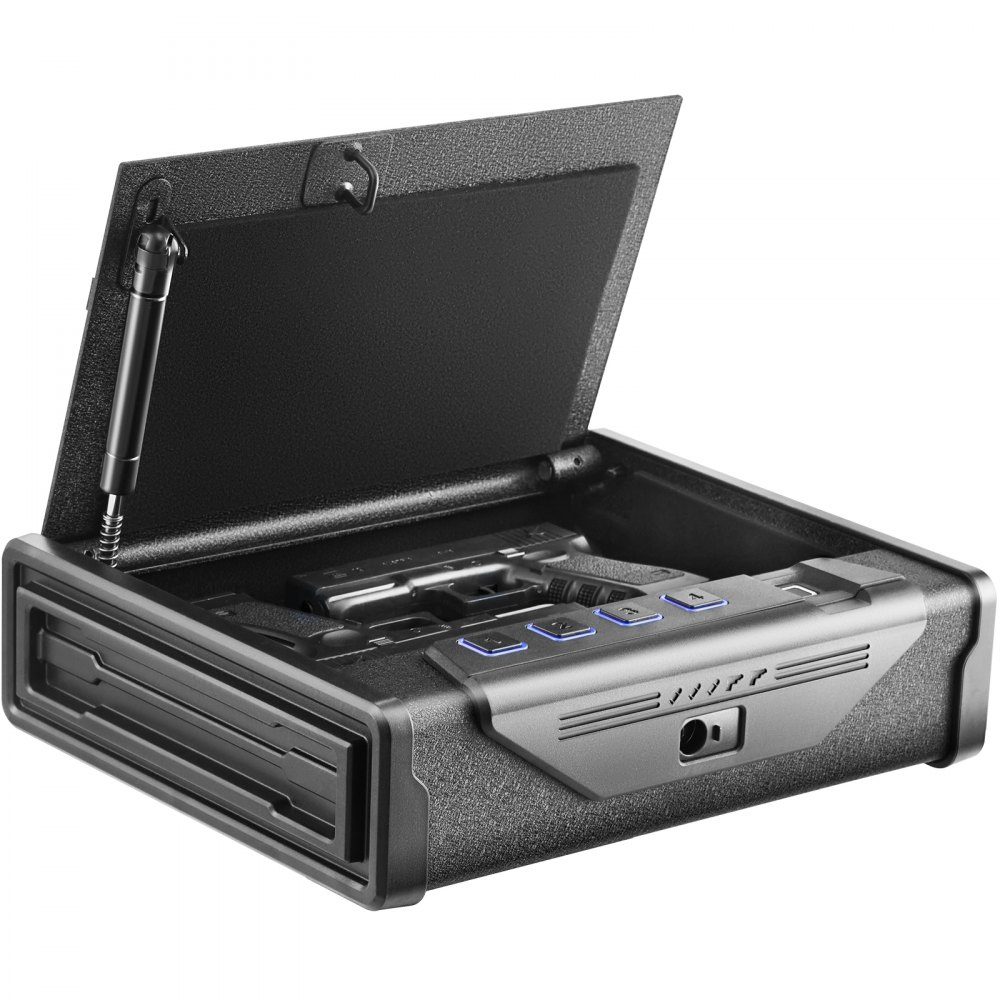 Gun Safe, Gun Case, Portable 2 Gun Gun Safe, Fingerprint, Key or Password, Cold Rolled Steel Gun Safe, 260x180x50mm, Gun Cabinet Wall Safe