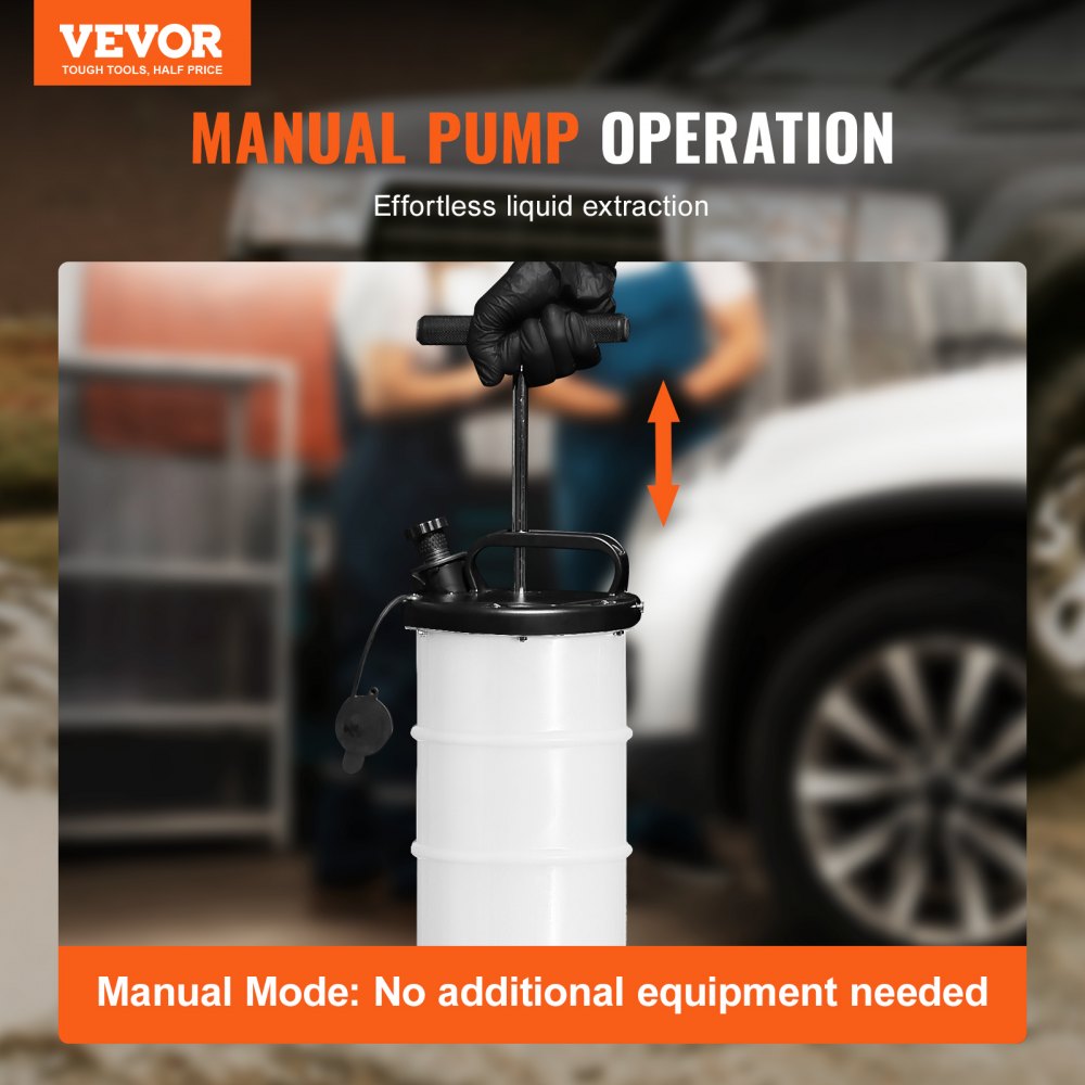 Pompe d'aspiration d'huile 6,5 L dispositif d'aspiration d'huile manuel Ø200x550mm pompe de vidange d'huile pompe d'aspiration de voiture pompe à main pompe d'aspiration de liquide adaptée à l'aspiration d'huile moteur, d'huile de transmission, de liquide