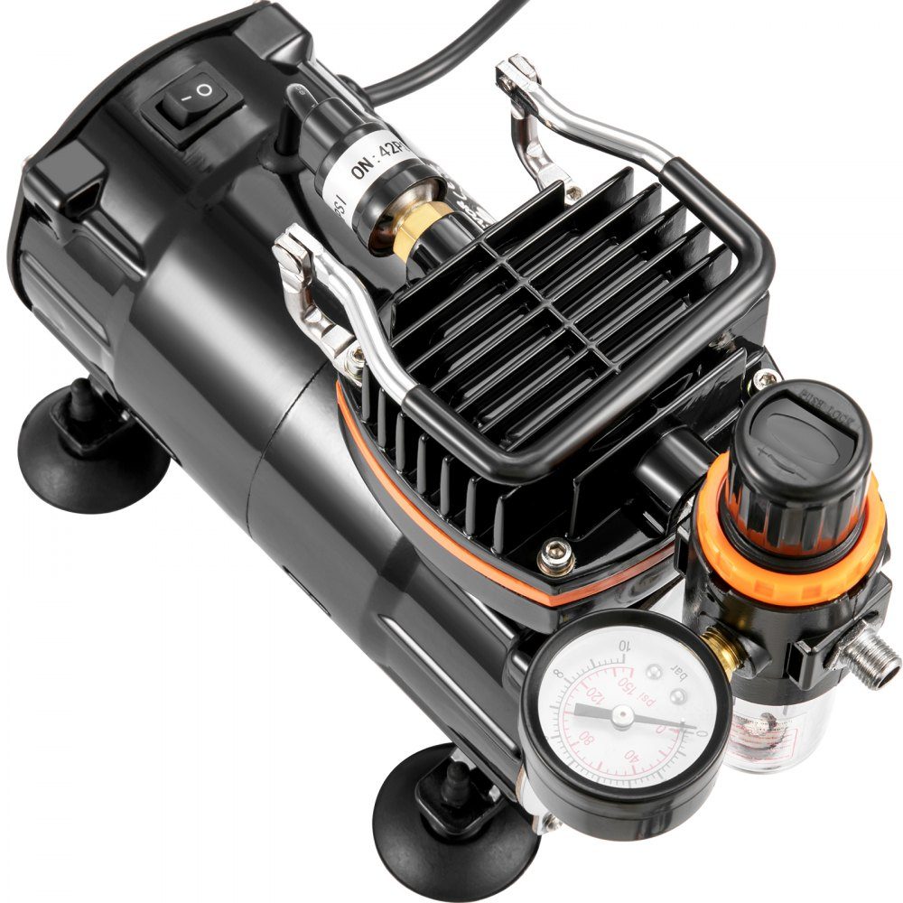 Professionelles Dual-Action-Airbrush-Spritzpistolen-Set, 18–23 l/min, 120 W, 230 V, Mini-Airbrush-Luftkompressor, Schwerkraft, Lackierpistole für Werbeillustrationen, Körperbemalung, Modellbau, Nageldesign