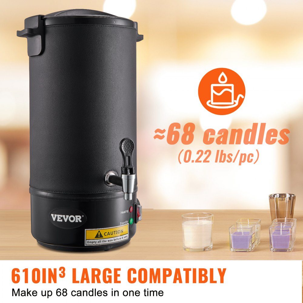 Candle Making Kit, Commercial Electric Wax Melter 10L 1100W Wax Melter Candle Making Machine DIY Candle Making Kit Including Wicks, Candle Pouring Pot, Spoon