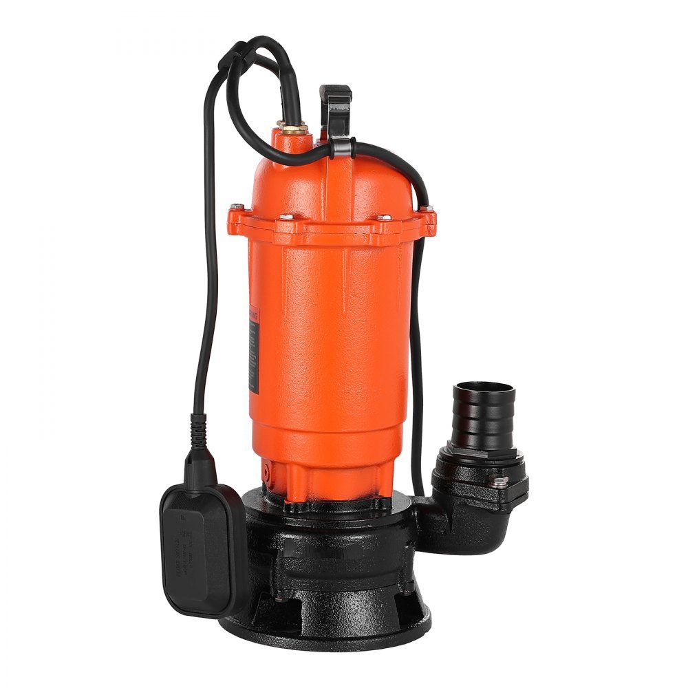 1500 W Tauchpumpe, 21000 l/h, Schmutzwasserpumpe aus Gusseisen mit automatischem Schwimmerschalter, 18 m Förderhöhe zum Abpumpen von Schmutzwasser, für Pools, Teiche & überschwemmte Gebiete