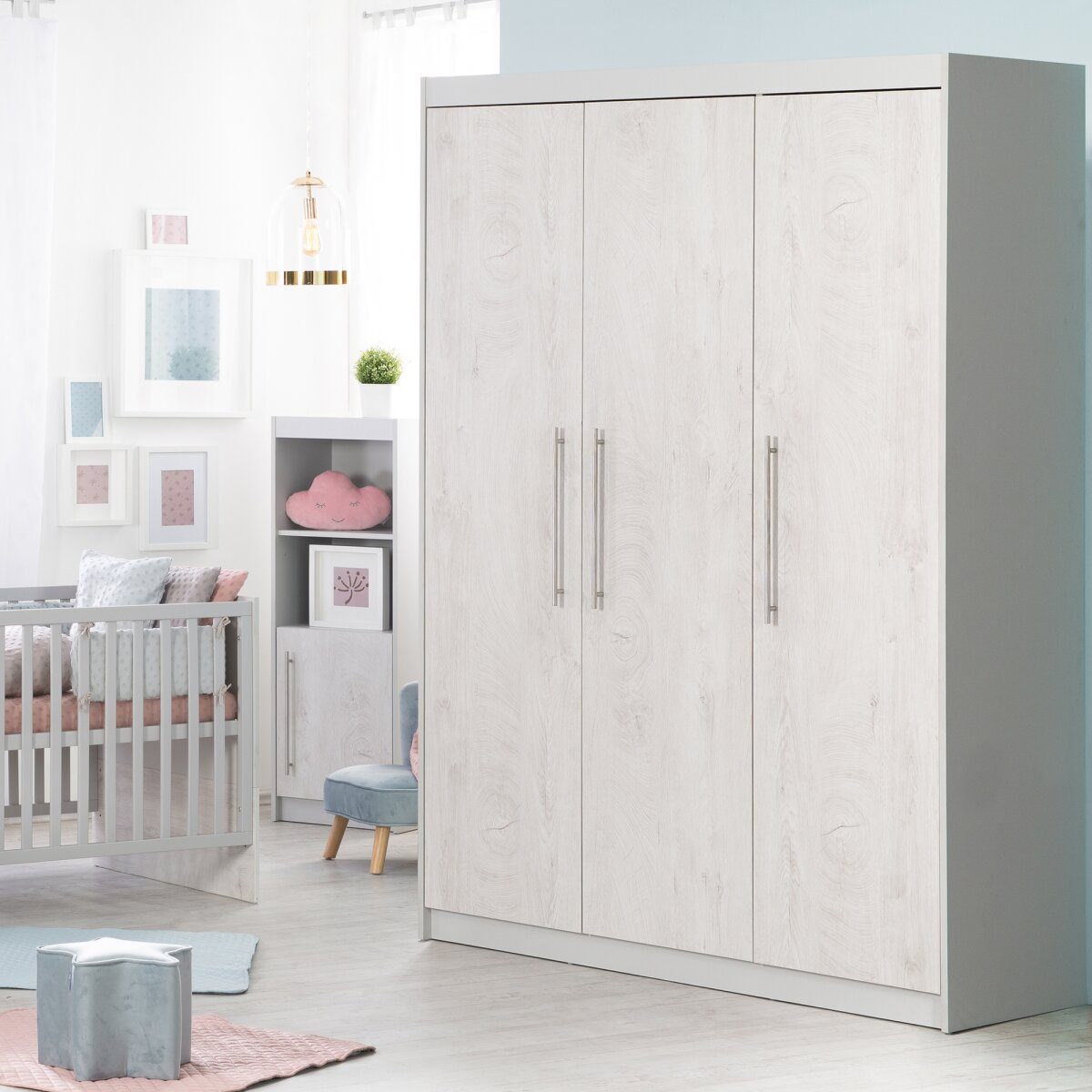 roba wardrobe 'Maren 2', 3 doors, light gray/white