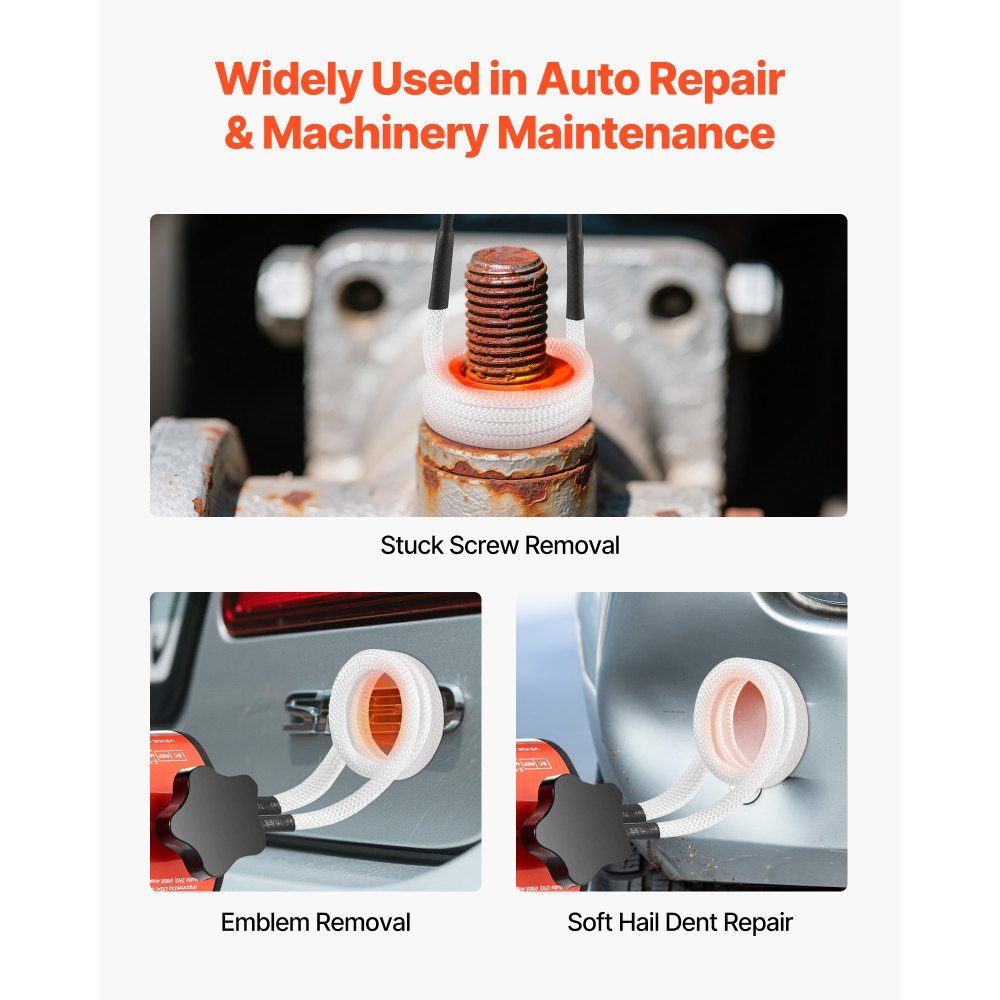 Screw Removal Induction Heater 1500W Magnetic Induction Heater Kit Rusty Screw Removal Heater Auto Workshop Repair Tools with 8 Coils