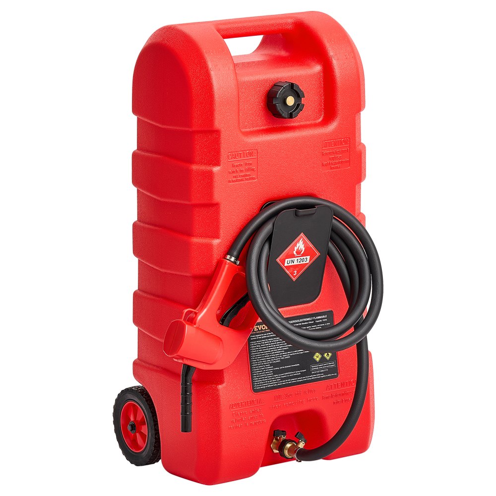 Brandstoftrolley, 56,78 liter, brandstofkan met zwaartekracht- en handpompmodus, benzinekan, 3 m afleverslang en handpomp, benzinetank voor motorboten, ATV's, benzine en diesel Brandstoftrolley, 56,78 liter, brandstofkan met zwaartekracht- en handpompmodus, benzinekan, 3 m afleverslang en handpomp, benzinetank voor motorboten, ATV's, benzine en diesel