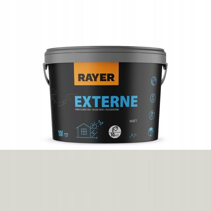 RAYER gevelverf 10L lichtgrijs – hoogwaardige en duurzame buitenverf RAYER gevelverf 10L lichtgrijs – hoogwaardige en duurzame buitenverf
