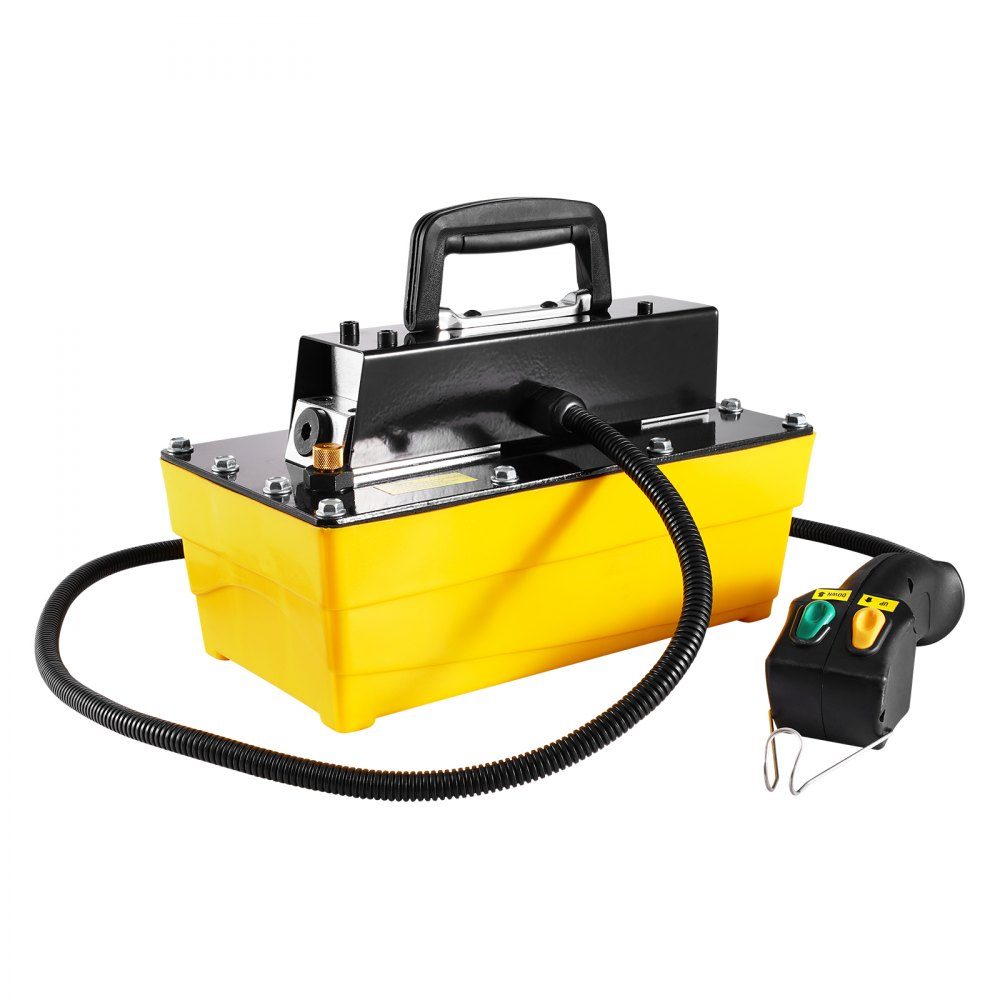 Pneumatyczna pompa hydrauliczna 10 000 PSI, pojemnik 2,3 l, wylot NPT 3/8 cala, wlot NPT 1/4 cala, pneumatyczna pompa hydrauliczna z tworzywa sztucznego ze zdalnym sterowaniem, do maszyn z ramą samochodową i pras hydraulicznych