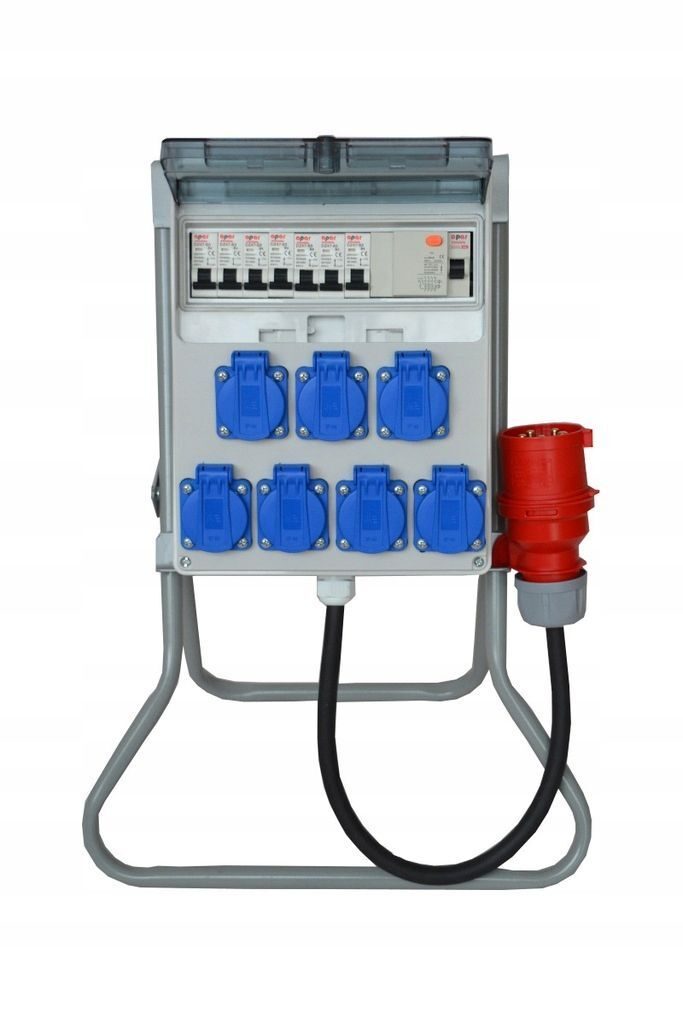 Rozdzielacz elektryczny naścienny 7x230 V kompletny zestaw dystrybucja energii elektrycznej ROZDZIELNICA BUDOWLANA Rozdzielnica