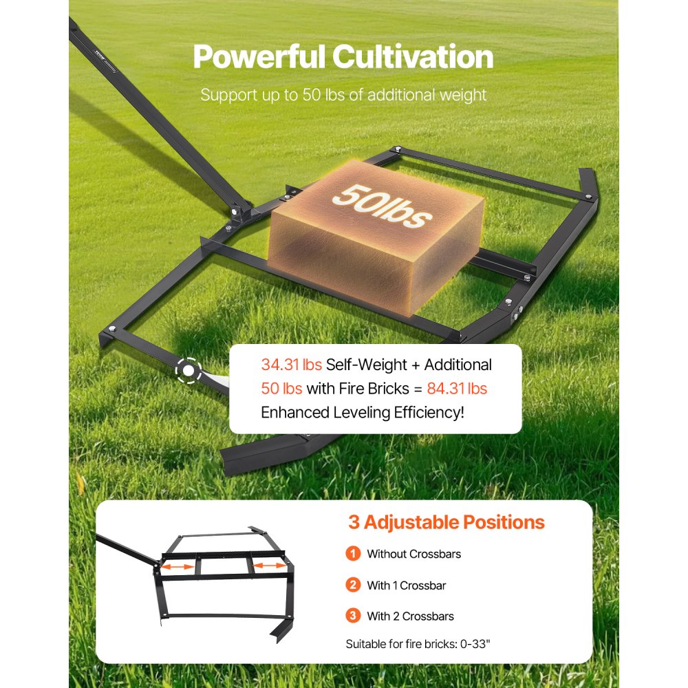 Drag Harrow 188 x 199 x 11 cm Meadow Harrow Lawn Tractor Made of Q235 Steel with Adjustable Bars and Pin Coupling Lawn Tow for ATVs, UTVs, Garden and Lawn Tractors Drag Harrow 188 x 199 x 11 cm Meadow Harrow Lawn Tractor Made of Q235 Steel with Adjustable Bars and Pin Coupling Lawn Tow for ATVs, UTVs, Garden and Lawn Tractors