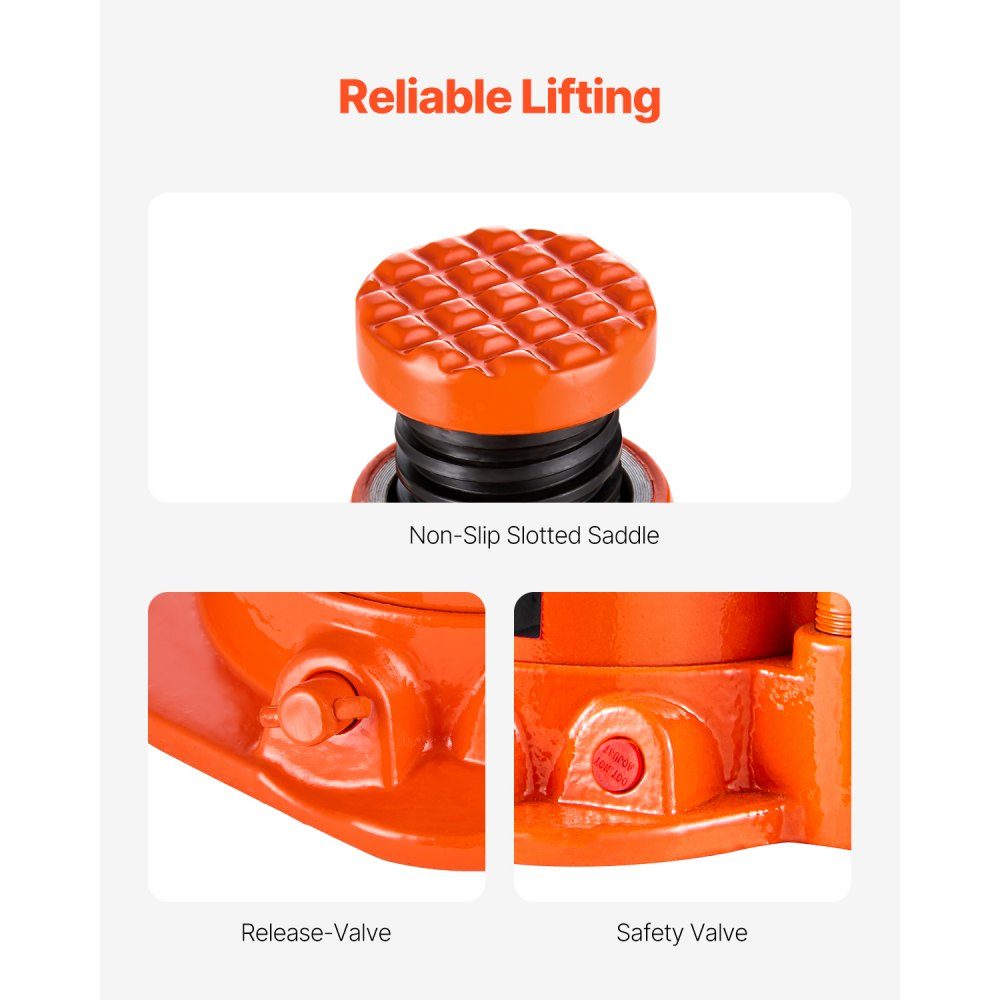 Hydraulic Jack 20T Stamp Jack Bottle Jack with 17-32cm Lifting Range and 3 Piece Long Handle for Car Pickup Truck Motorhome Auto Repair Industrial Engineering