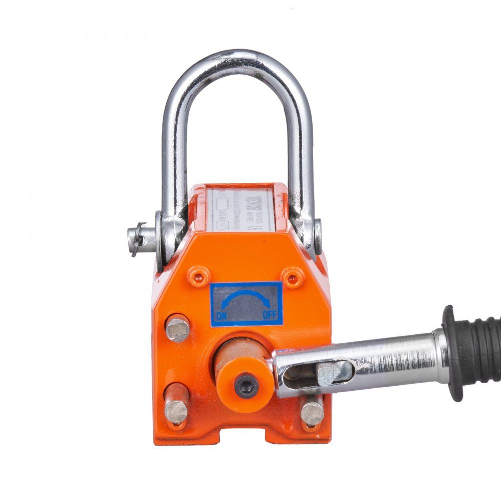 Load lifting magnet, crane magnet (100kg load capacity, 250kg pulling force, -40 to 80℃), hand controlled fork lifting magnet lifter, magnetic lifter, yellow neodymium lifting magnet tool