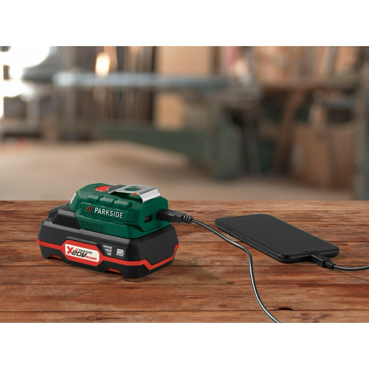 Adaptateur de batterie pour lampe LED PARKSIDE® avec port USB PAA 20 LI B2