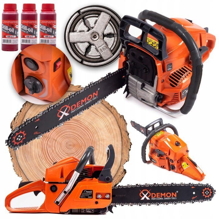 Benzine kettingzaag kettingzaag 3PK 55ccm zwaardketting 40cm zaaglengte in XXL startset