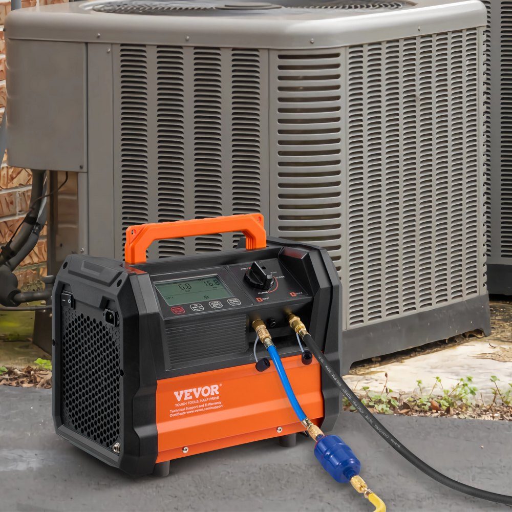 Maszyna do odzyskiwania czynnika chłodniczego, przenośna maszyna do odzyskiwania czynnika chłodniczego 1 HP z podwójnym cylindrem i silnikiem bezszczotkowym 3000 obr./min, narzędzie do recyklingu czynnika chłodniczego freonowego do samochodów, klimatyzato
