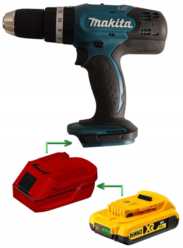 #NOWOŚĆ# Adapter akumulatorów/akumulatorów DeWalt 18V XR do elektronarzędzi Makita LXT 18V #NOWOŚĆ# Adapter akumulatorów/akumulatorów DeWalt 18V XR do elektronarzędzi Makita LXT 18V