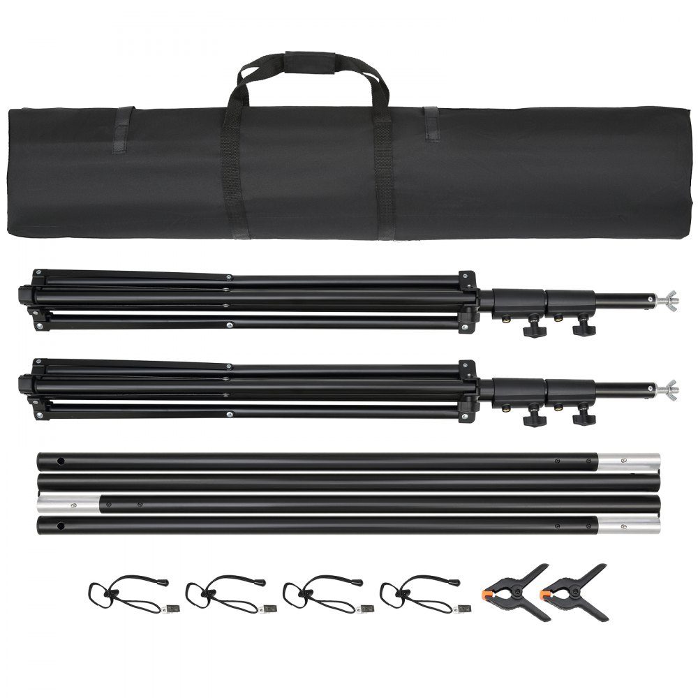 Fotografieachtergrond Fotografieachtergrond 2900x3500mm Stofgrootte Studio Props Achtergrond met 2 driehoekige beugels 2400-2920mm Verstelbare telescopische hoogte Bruiloftsfeest
