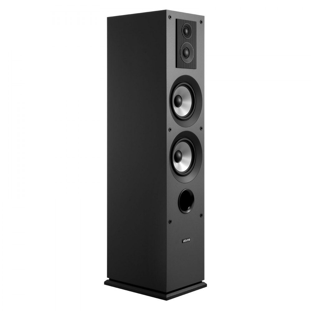 Passive floorstanding speaker, 3-way system with 3/4"/1" tweeter, dual 5.25" woofer, 145W peak power, 70Hz-20kHz frequency response, MDF housing, for home audio, single