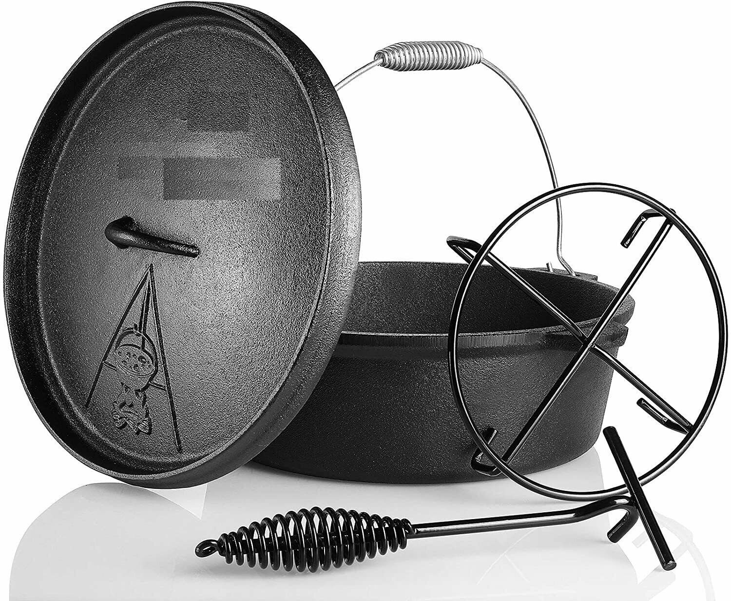 *OFFRE* Cocotte BBQ env. 12 litres en fonte noire – couvercle – anse – marmite