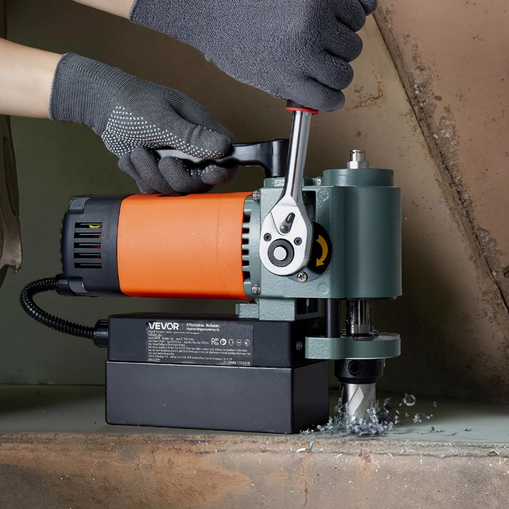 Low-Profile-Magnetbohrmaschine, 1300 W, 35 mm Bohrdurchmesser, 10000 N Leistung, tragbare Magnetbohrmaschine mit Weldon-Schaft für Metalloberflächen, industrielles Heimwerken