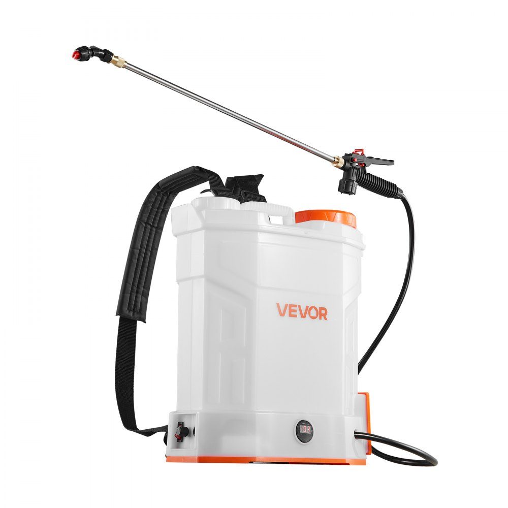 Cordless Sprayer, 12L Electric Backpack Pressure Sprayer, 2 Retractable Wands and 5 Nozzles, Adjustable from 0-6 Bar, 2 Hours Running Time, Portable Pump Sprayer for Yard, Garden and Lawn