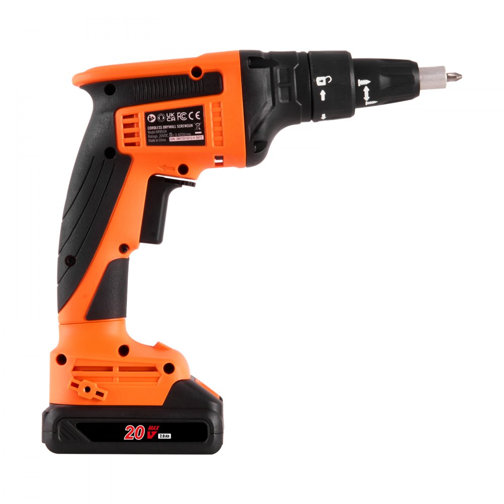 Gipsplaatschroevendraaier, 20V Max gipsplaatschroevendraaier, borstelloze 4200 RPM draadloze gipsplaatschroevendraaier, set van 2 batterijen, oplader, riemclip en gereedschapstas, vooruit- en achteruitversnelling