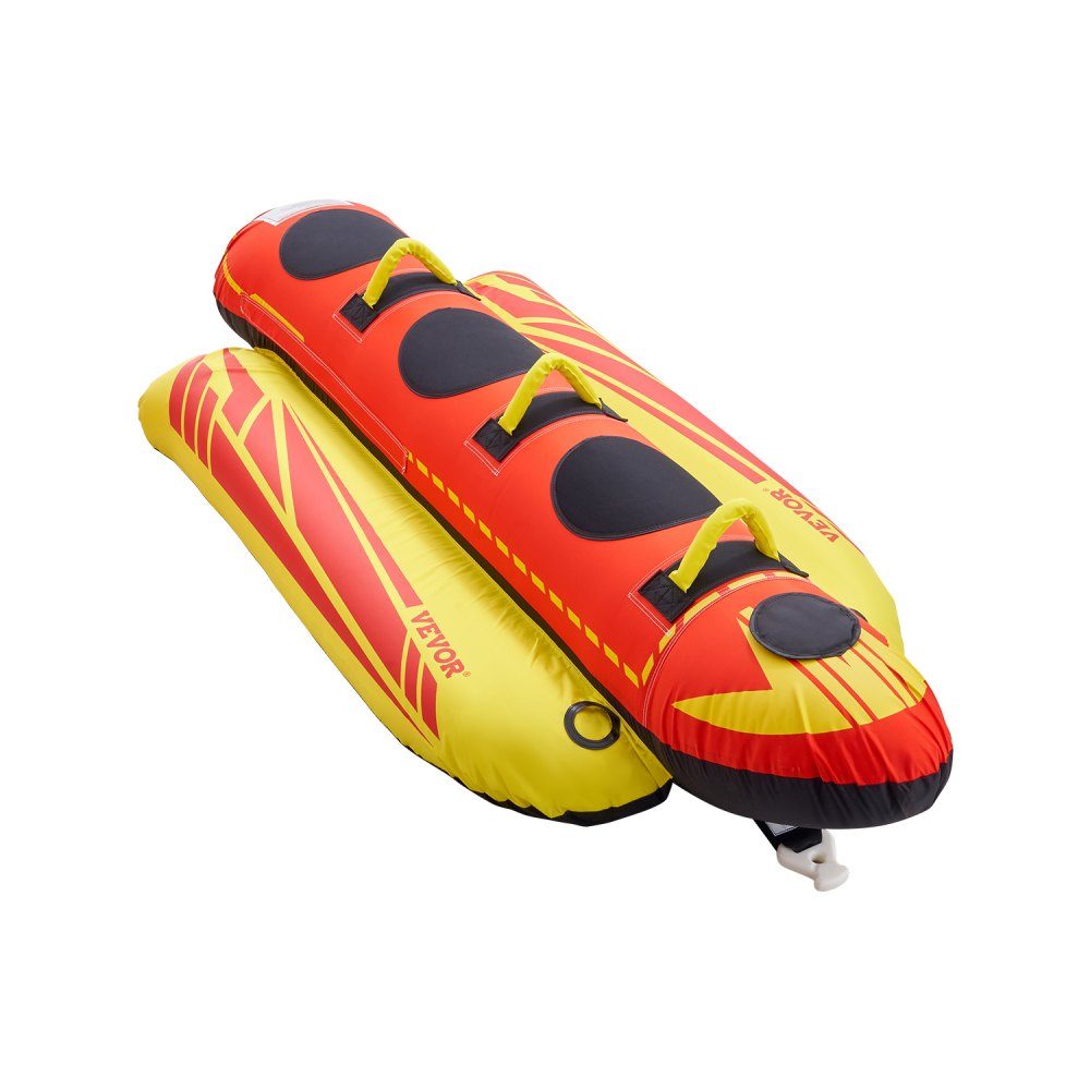 Ensemble de tubes amusants, remorqueurs gonflables pour 1 à 3 personnes, tube de remorquage pour sports nautiques de 500 lb avec housse entièrement en nylon, poignées rembourrées et valve de sécurité de vitesse