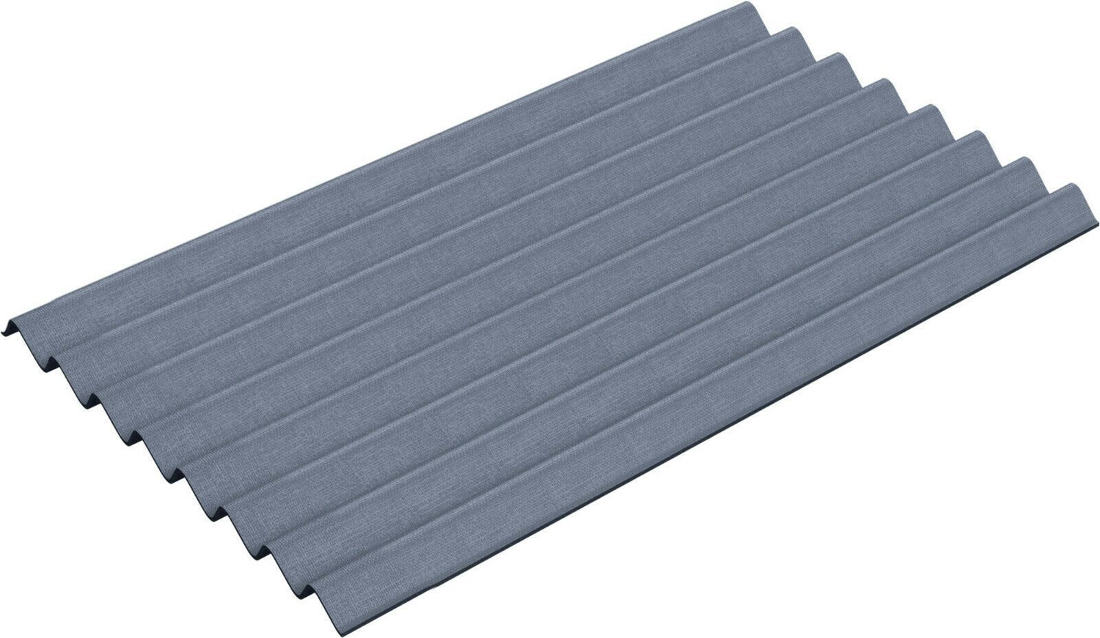 Roof covering bitumen corrugated sheets 1000 x 760 mm gray