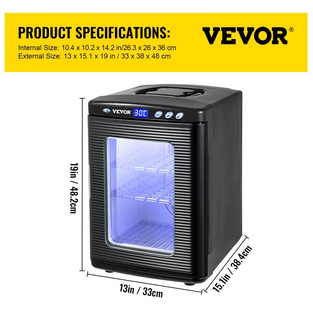 Broedmachine Reptiel Eieren Incubators 25L Laboratorium Koeling Verwarming 5-42℃ 220V voor Broedeieren Zwart