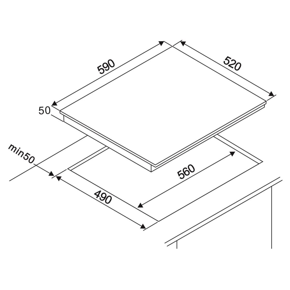 respekta KM5500-28 glass ceramic hob, 60 cm