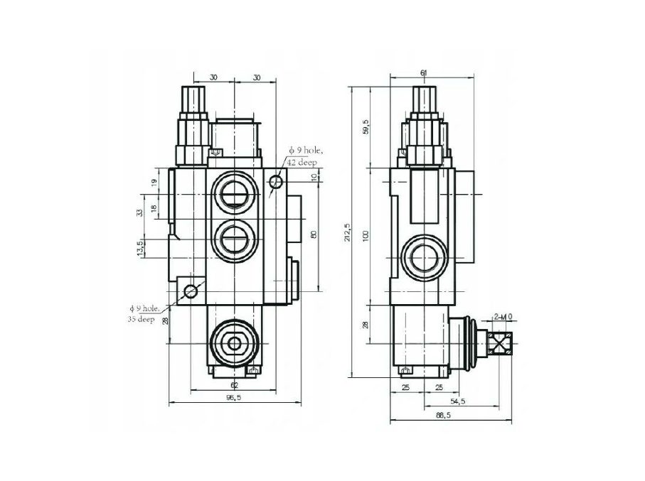Premium-Hydraulikverteiler PFLUG SCHWIMMEND 40l 1 SEK + VERRIEGELUNG