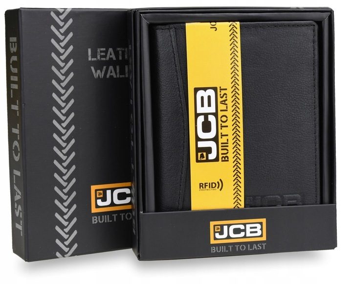 HERREN-LEDER-BRIEFTASCHE + BOX-LEDER-RFID-JCB-Geldbörse