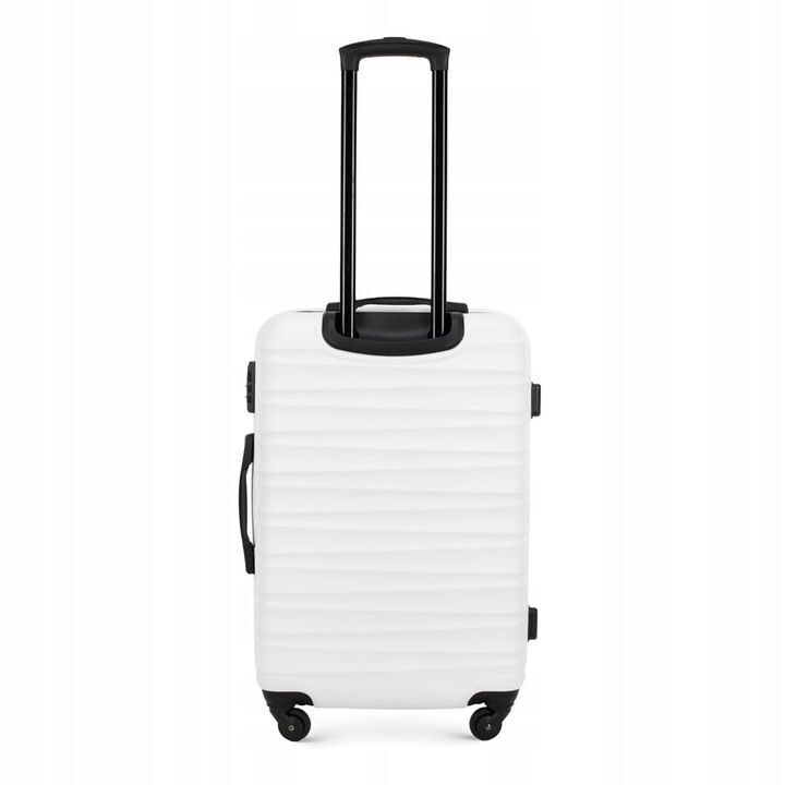 Valise de voyage premium de taille moyenne en plastique ABS 65l blanc