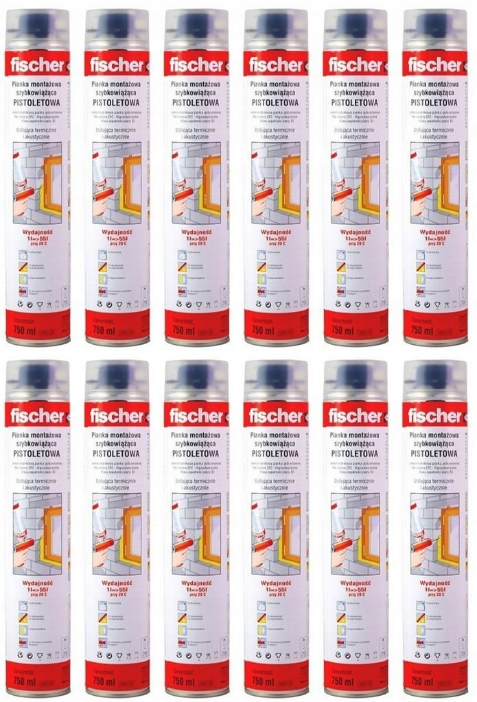 12x Fischer SUMMER 750ml Mousse de montage PU mousse de montage Mousse de montage PU 53145